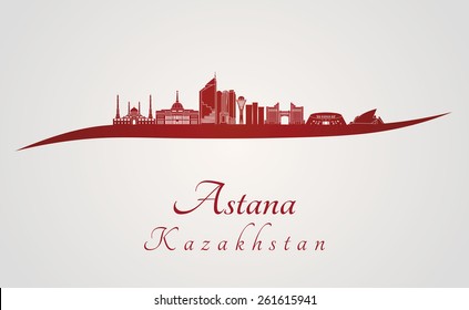 Esquina de Astana en fondo rojo y gris en archivo vectorial editable