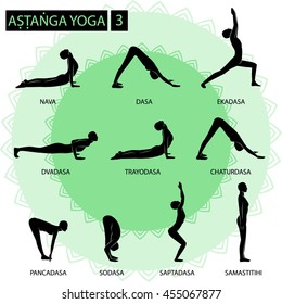 Astanga Vinyasa Yoga Yoga Poses Asana Stock Vector (Royalty Free) 455067877