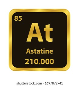 At - Astatine chemical element icon. The chemical element of the periodic table. Sign with atomic number. 