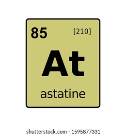 Astatine chemical element of periodic table. Sign with atomic number.