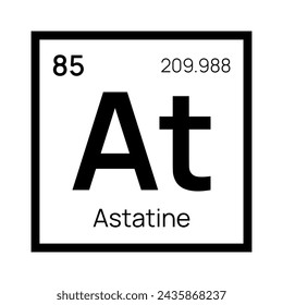 Astatine chemical element of the periodic table. Vector isolated symbol At