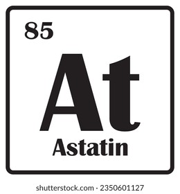 Astatine element icon vector illustration template symbol