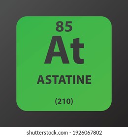 At Astatine Halogen Chemical Element vector illustration diagram, with atomic number and mass. Simple gradient flat design for education, lab, science class.
