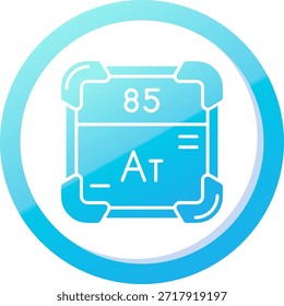 Diseño de icono de Vector de línea astatina