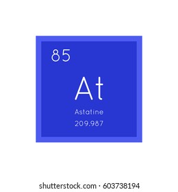 Astatine simple style tile icon. Chemical element of periodic table. Vector illustration EPS8