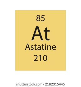 Astatine symbol. Chemical element of the periodic table. Vector illustration.