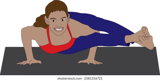 Astavakrasana Eight-Angle Pose Yoga Exercise Vector