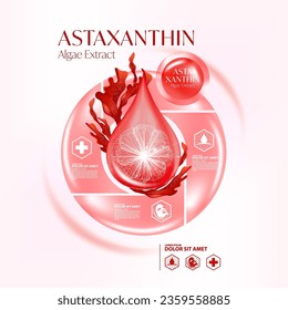 Astaxanthin Algae Extract serum Skin Care Cosmetic