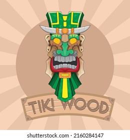 Astec Tiki Mask Bar vintage colorful metal sign
