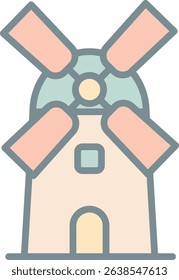 astel Colored Windmill Illustration Design