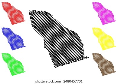 Asten municipality (Kingdom of the Netherlands, Holland, North Brabant or Noord-Brabant province) map vector illustration, scribble sketch map