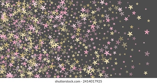 Aster abstract flowers vector design. Little garden blossom shapes scattered. Easter holiday backdrop. Geometric flowers Aster minimal bloom. Summer daisies.