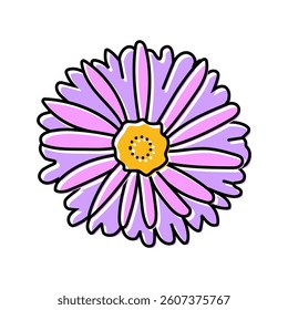 aster blossom spring color icon vector. aster blossom spring sign. isolated symbol illustration