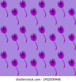 Aster doodle seamless repeated pattern. Purple background. Fit for your book cover, campaign, banner, poster, catalog, nature product pack, etc.