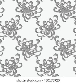 Aster flower 3D perforated paper.Seamless pattern.  
