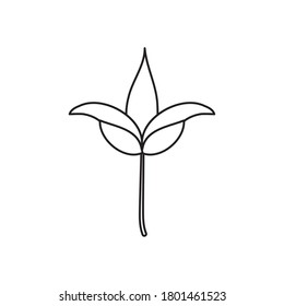icono de la flor de referencia sobre fondo blanco, estilo de línea, ilustración vectorial