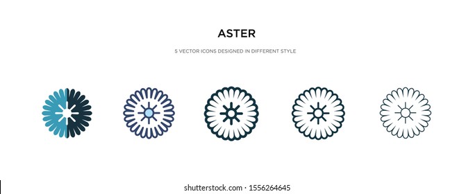 aster icon in different style vector illustration. two colored and black aster vector icons designed in filled, outline, line and stroke style can be used for web, mobile, ui