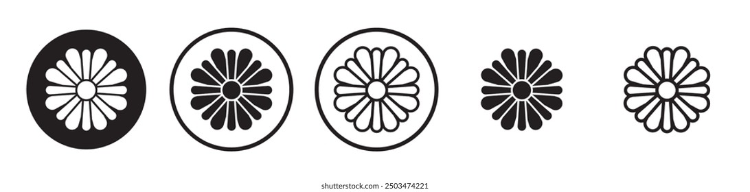 Aster line icon vector set.