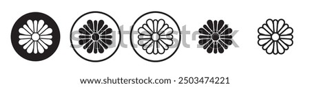 Aster line icon vector set.