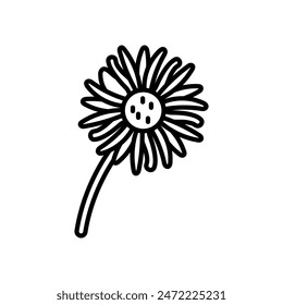 Aster Outline Icon, Vector illustration