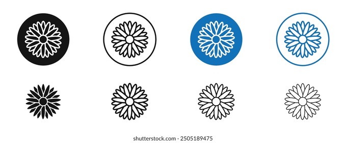 Aster vector icon in black and blue colors