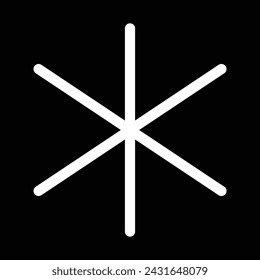 icono de asterisco sobre fondo negro diseño de icono