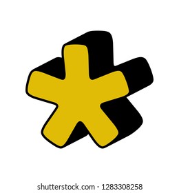 asterisk, 3D icon. Element of 3D color alphabet for mobile concept and web apps. Detailed asterisk, 3D icon can be used for web and mobile