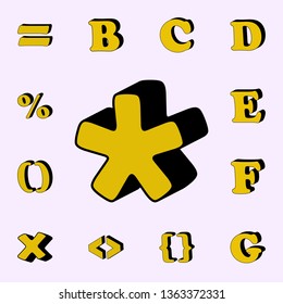 asterisk, 3D icon. 3D words icons universal set for web and mobile