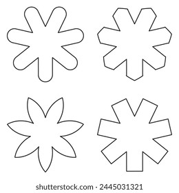 asterisk button on keyboard, the sign of language, snowflake icon in winter season, flower for decoration