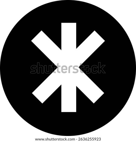 asterisk circle in black circle