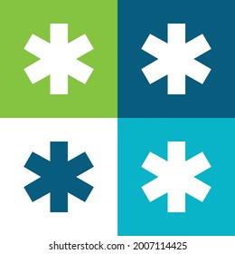 Asterisk Flat four color minimal icon set