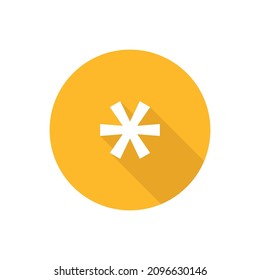 Asterisk flat icon with shadow