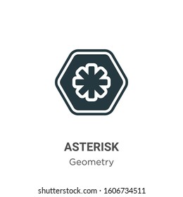 Asterisk glyph icon vector on white background. Flat vector asterisk icon symbol sign from modern geometry collection for mobile concept and web apps design.