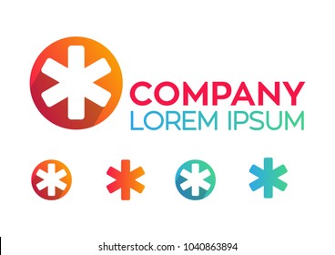 Asterisk Gradient Circle Logo