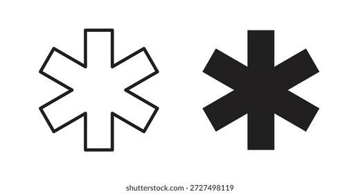 Asterisk icon designs collection for mobile, ui, web.