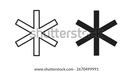 Asterisk icon. doodle graphics vectors