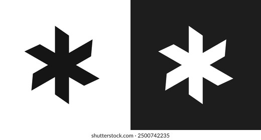 Asterisk icon line art vector