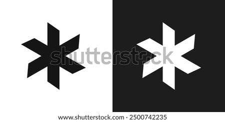 Asterisk icon line art vector