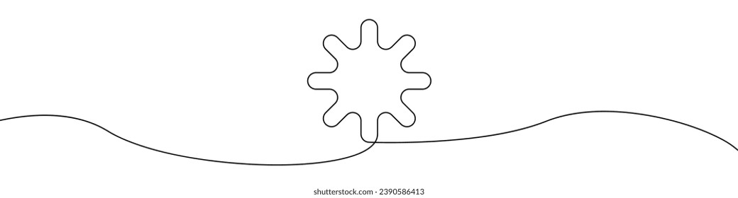 Asterisk icon line continuous drawing vector. One line star icon vector background. star logo icon. Continuous outline of star.