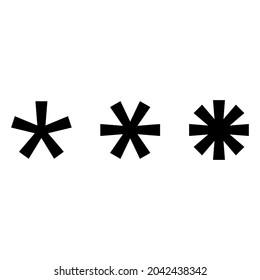 Asterisk icon on white background