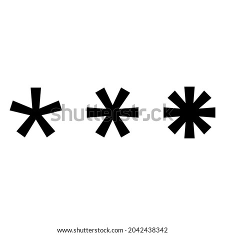 Asterisk icon on white background