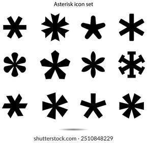 Ícone de asterisco define gráfico de ilustração vetorial no plano de fundo