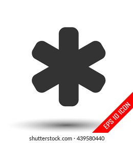 Asterisk icon. Asterisk sign. Flat icon of asterisk isolated on white background. Vector illustration.