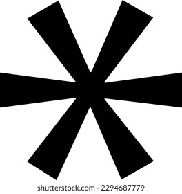 Símbolo de icono de asterisk aislado en fondo blanco. Ilustración vectorial.