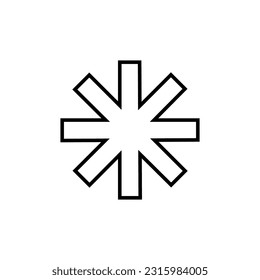 Icono de Asterisk. Estrella, símbolo de multiplicación.