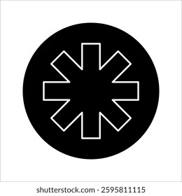 asterisk Icon Symbol isolated white background. vector illustration. color editable.