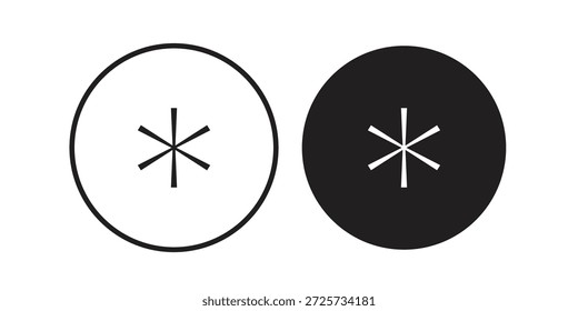 Icono de asterisco para Plantilla. Conjunto de gráficos de Vector de iconos