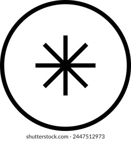 asterisk icon. Thin linear style design isolated on white background