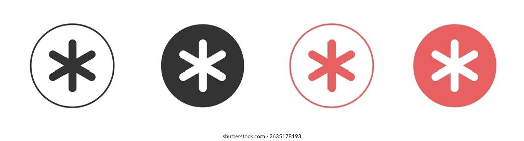 Asterisk icon vector design template simple and clean style