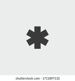 asterisk icon. asterisk vector on gray background